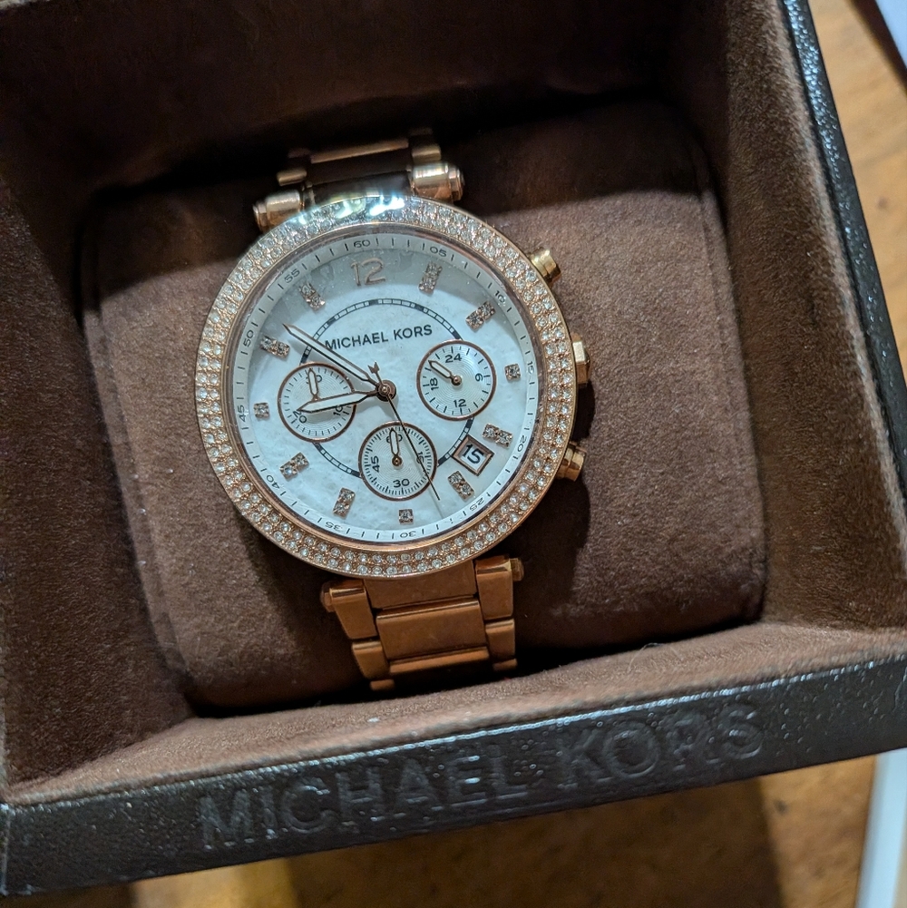 Michael Kors Parker Women's Watch, Stainless Steel and Pavé Crystal MK 5491